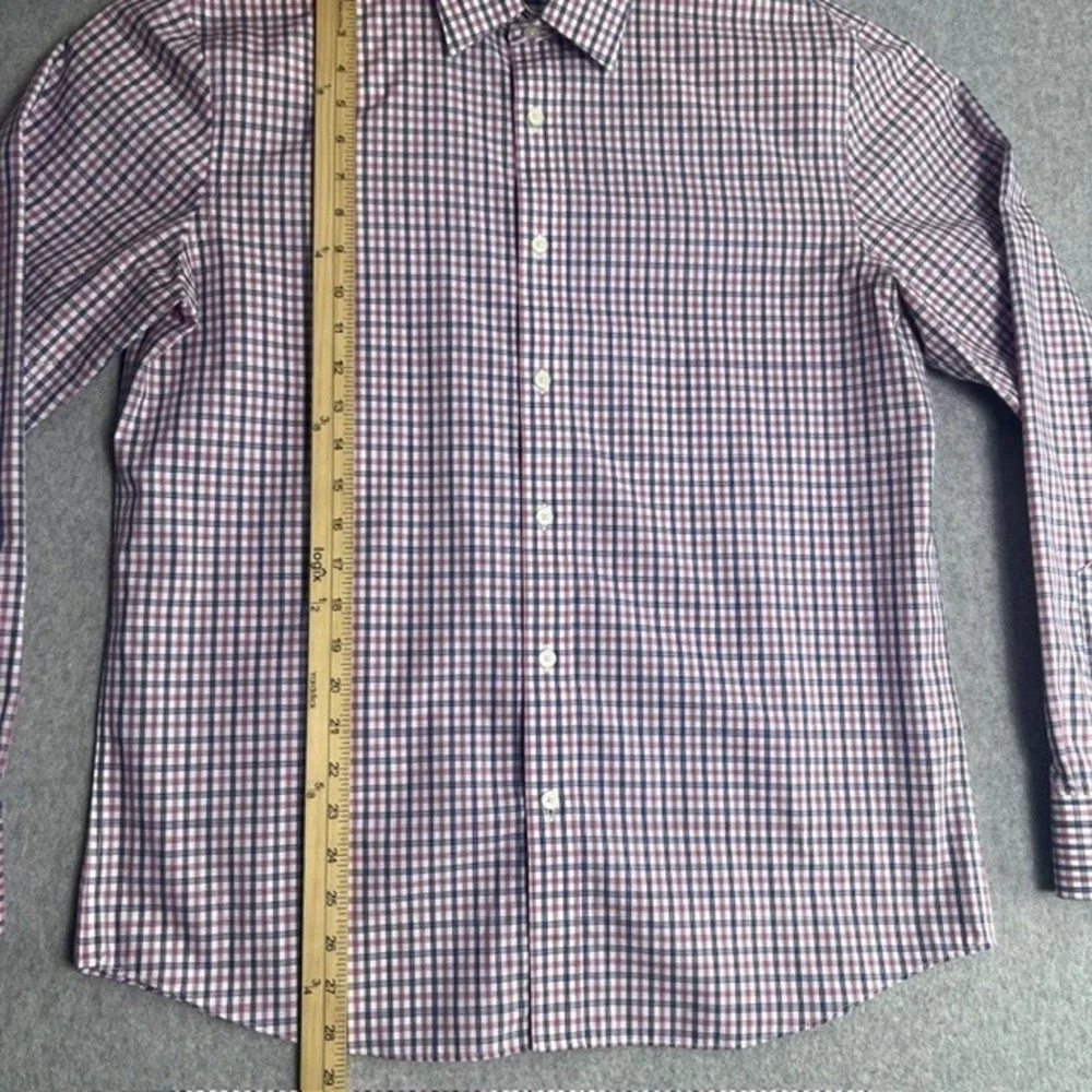 Banana Republic Men's Untucked Fit‎ Non Iron Plaid Check Dress Shirt Size Large